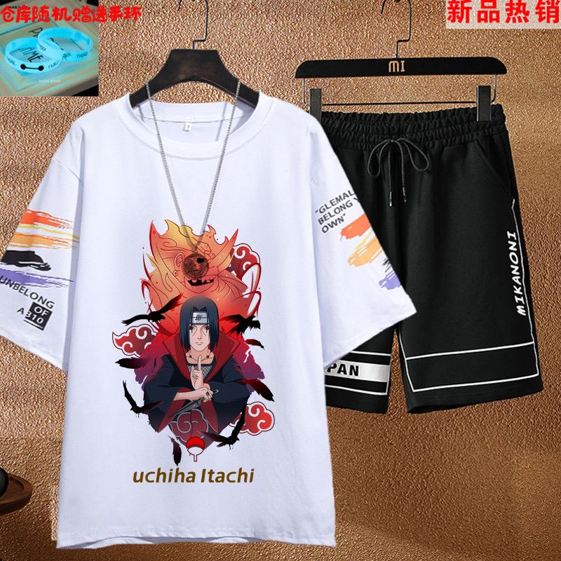 套装儿童夏新品半截袖t恤男学生ins宽松印花五分 01图 宇智波鼬 xs