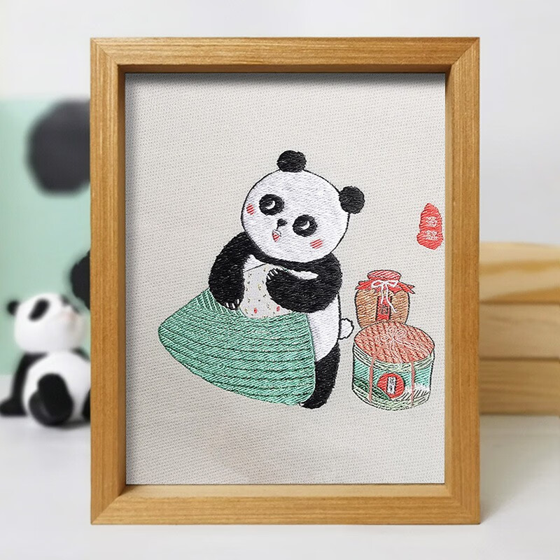 陌上桑蜀锦蜀绣卡通熊猫摆件成都商务会议端午纪念品中国特色礼物送