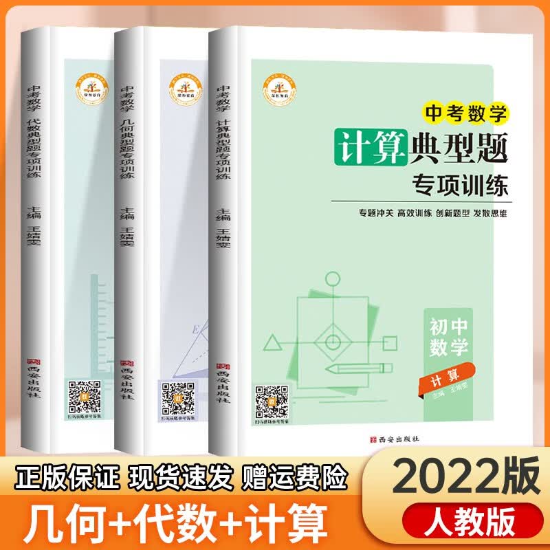 2022中考数学专项训练上下册计算几何代数典型必刷题中考数学练习册 典型题 几何+代数+计算三本