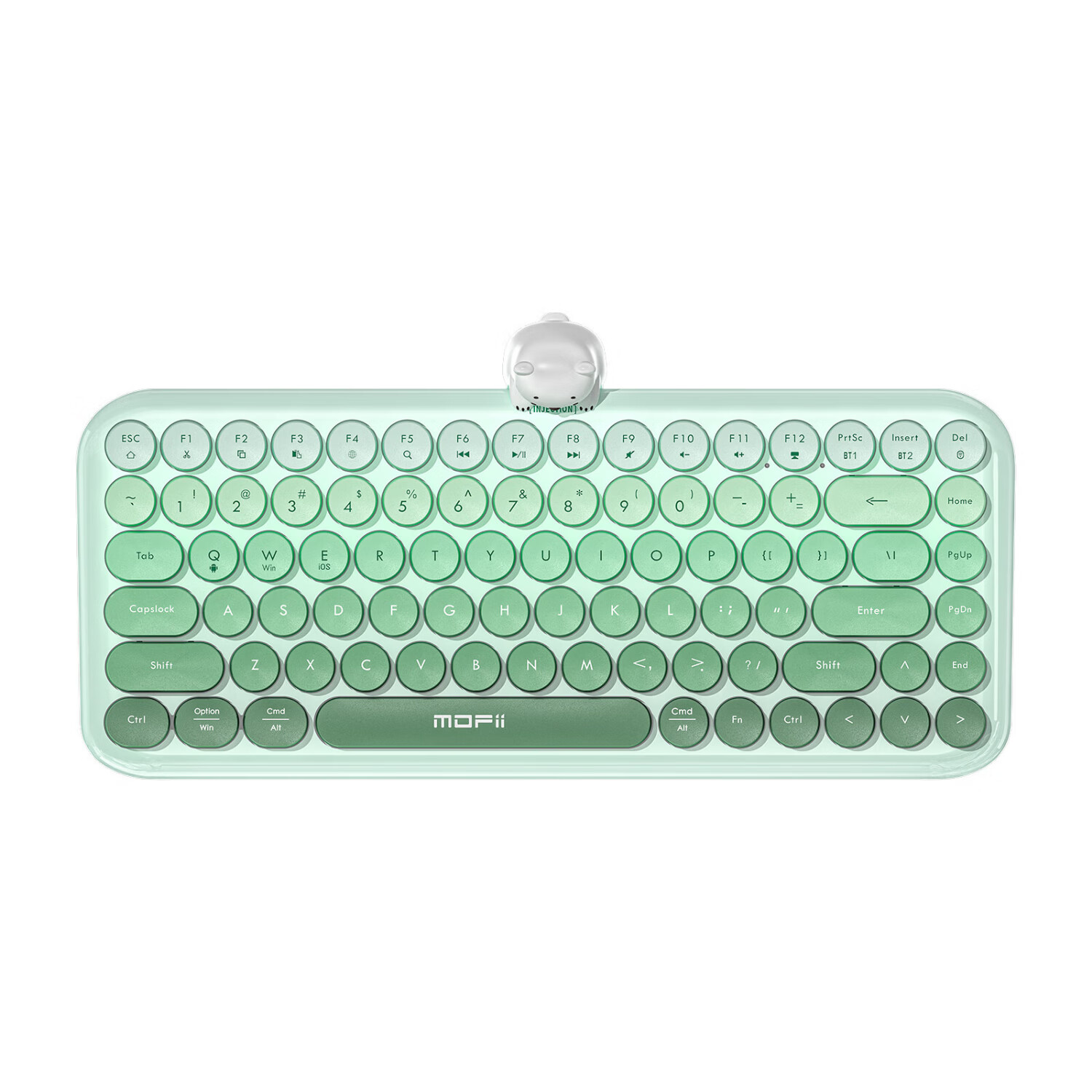 摩天手ANNI无线蓝牙键盘机械手感静音键盘 女生高颜值小尺寸84键MAC笔记本电脑平板ipad键盘办公外设通用 【薄荷绿渐变色】84键-无线蓝牙双模键盘