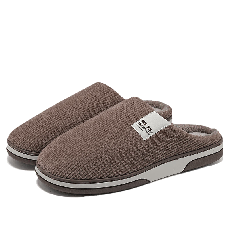 回力加绒男女棉拖鞋仿兔毛内里锁温脚感棉拖男款HL0411蓝色42-43码