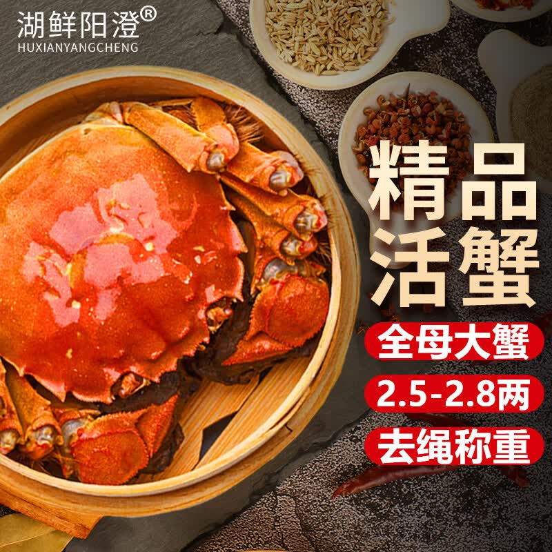 【活蟹】湖鲜阳澄 大闸蟹 去绳足重 全母2.5-2.8两 8只 鲜活现货超大螃蟹中秋节礼盒装使用感如何?
