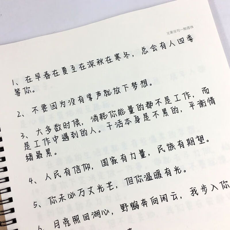 鲸落体字帖励志怼人原耽语录名人名言小清新文案本女生学生练字帖 小
