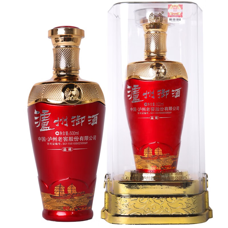 泸州老窖股份出品 泸州御酒品藏52度浓香风味白酒500ml 单瓶装