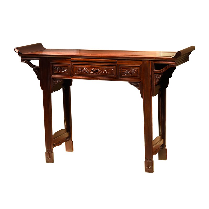 品木客 非国标红木东非酸枝(学名:古夷苏木)实木条案供桌佛台家用玄关桌中式仿古供台神台案台实木供奉 1.48米条案