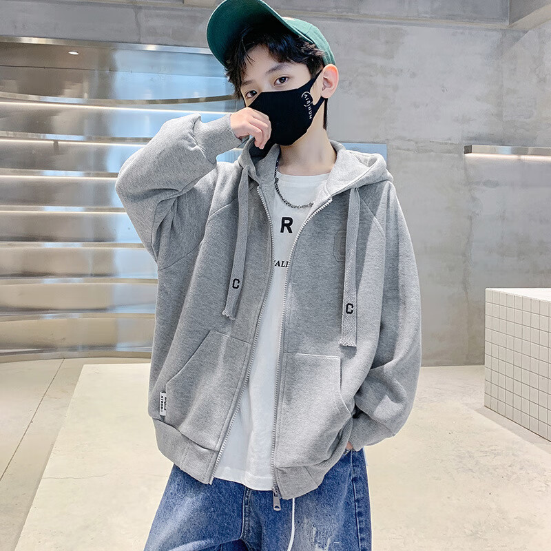 月亮宝贝3-14岁小孩子早秋穿的男童外套春秋款帅气炸街字母运动休闲
