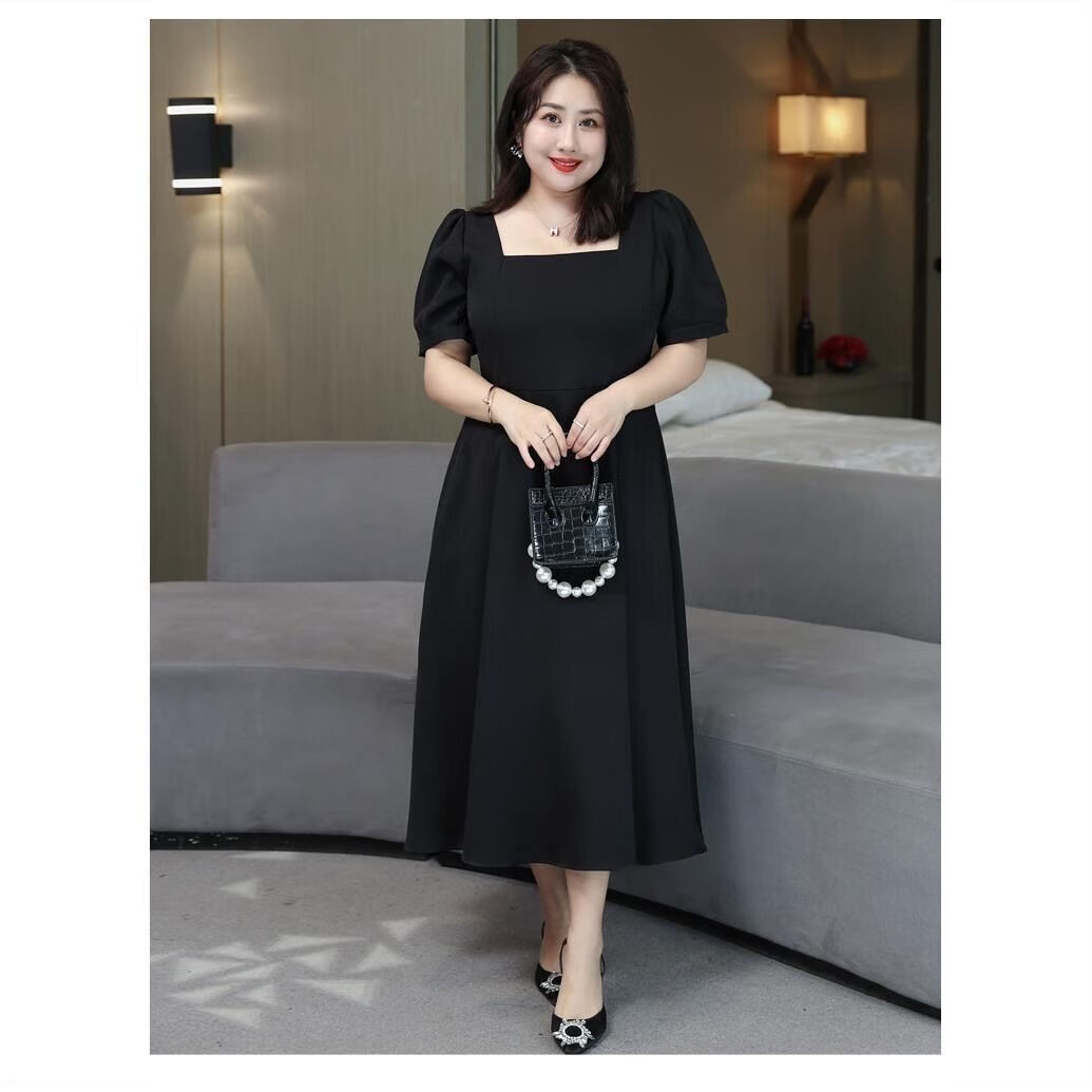 连衣裙胖子穿的裙子加肥加大码300斤特大码连衣裙女胖mm超显瘦a字遮肚