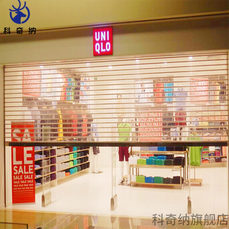 卷帘门不锈钢透明水晶车库铝合金卷闸门盗电动遥控卷帘门折叠门