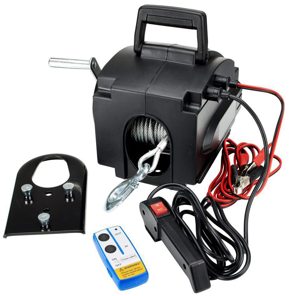 优依思3500lbs便携式手提船用游艇用电动绞盘小型吊机牵引机12v 引机1