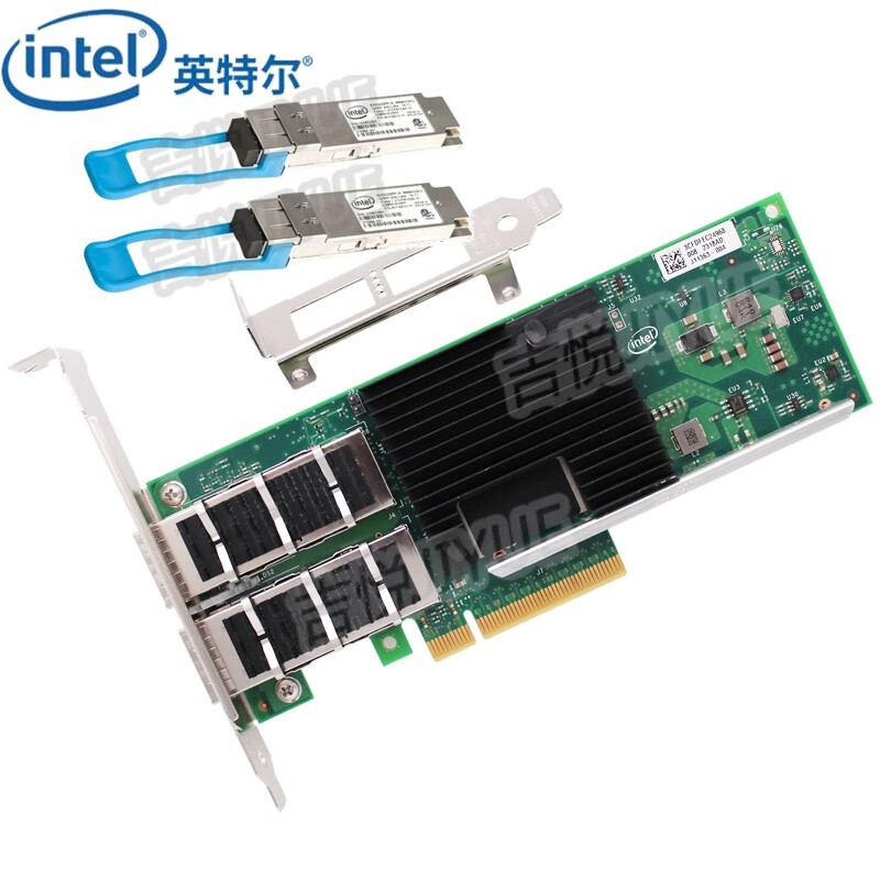 英特尔（Intel） XL710-QDA2BLK 双端口万兆网卡 40G光纤 以太网聚合网络适配器 XL710QDA2(