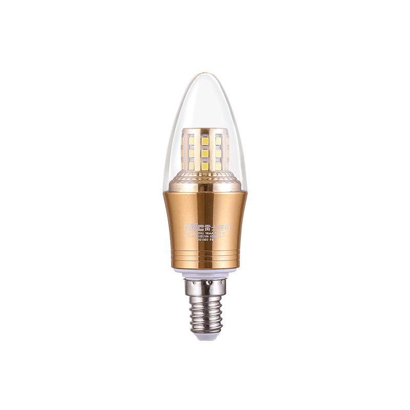 雷士(NVC)LED灯泡尖泡 9瓦E14小螺口家用商用大功率 光源节能灯 三档调色 5只装