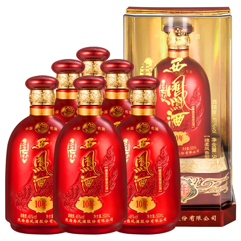 西凤10年 45度 封坛年份西凤酒 500ml*6jamdegmp