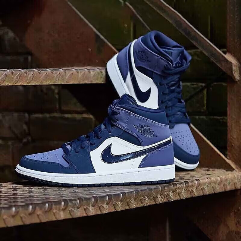 nike耐克男鞋夏季新款air jordan mid 1 aj1中帮黑曜石板鞋休闲篮球鞋