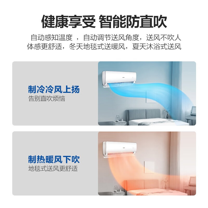 海尔（Haier）1.5匹 荣御 变频 冷暖壁挂式卧室空调挂机 一级能效智能 KFR-35GW/81@U1-Uc 以旧换新