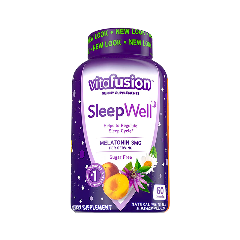 小熊糖Vitafusion褪黑素改善睡眠倒时差营养软糖60粒