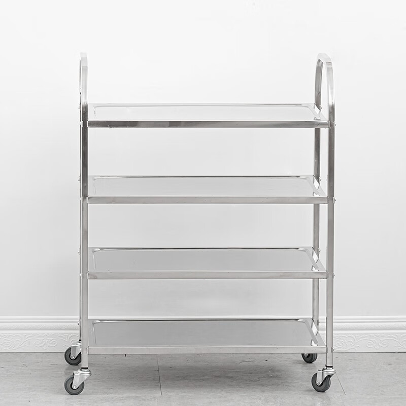 客厅整理架搁物架餐车层架卧室杂物架不锈钢架火锅店 4层大号