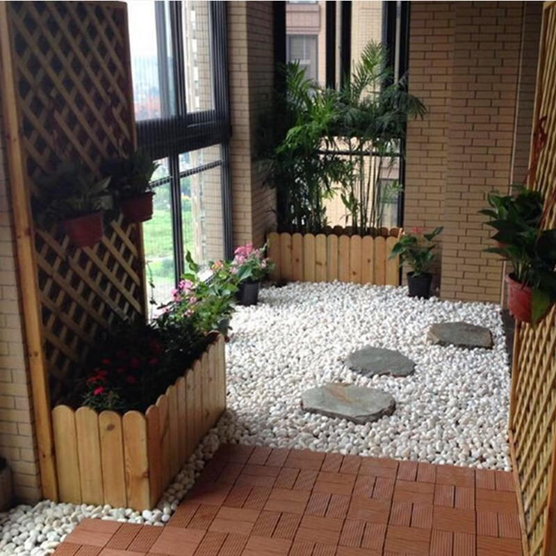 庭院阳台纯白色鹅卵石白色石头白玉石小白石子多肉铺面石子 0.3—0.