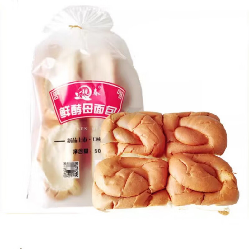 食芳溢内蒙通辽现春面包鲜酵母面包500克阿祖婆鲜酵母面包即食 一袋鲜酵母面包