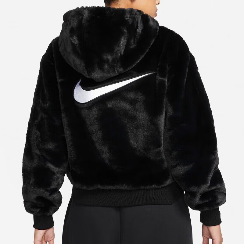 耐克(nike) 女装运动服时尚潮流棉衣仿貂绒外套舒适人造皮草厚款保暖
