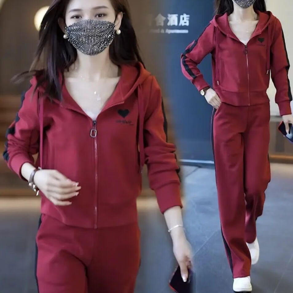 通勤穿搭秋冬宽松中学生显瘦运动单装女一整套穿搭春秋季时尚洋气运动