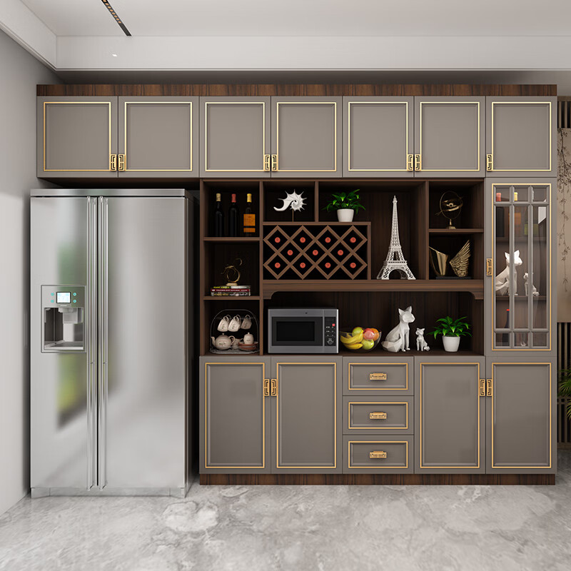 菩本家洒柜客厅红酒架子木制玄幻柜全实木隔厅柜靠墙酒柜新中式餐边柜