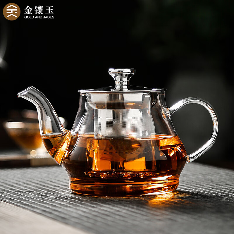 金镶玉 茶壶 耐热玻璃茶壶功夫茶具过滤内胆 雅风壶550ml