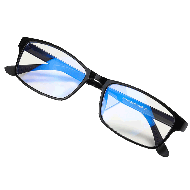 防蓝光眼镜男女防辐射护目镜成人儿童近视眼镜框架平光镜电脑游戏电竞抗疲劳看手机保护眼睛的眼镜 亮黑框