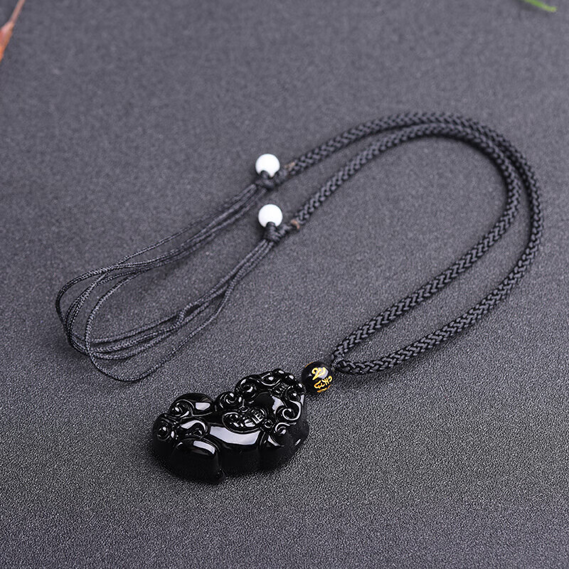 吊坠挂绳男士皮丘挂女项链民族风饰品情侣学生礼品 貔貅吊坠(黑绳款)