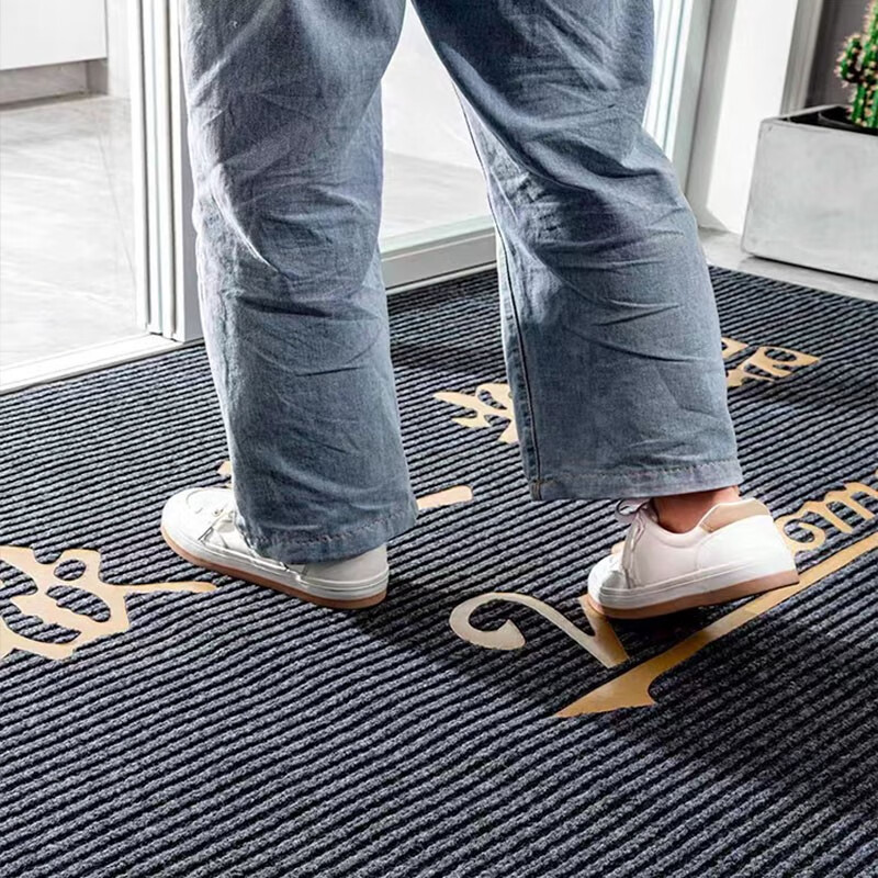 彼尔德酒店大门口防滑地垫浴室厨房地垫定制脚垫加厚耐磨除尘迎宾地毯 双条纹（含logo） 定制颜色定制logo联系客服/㎡
