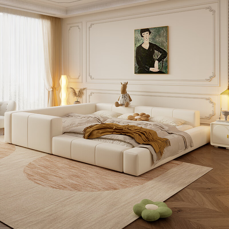 若之何小户型拼接亲子床3米超大主卧大床现代简约软包落地床 其他