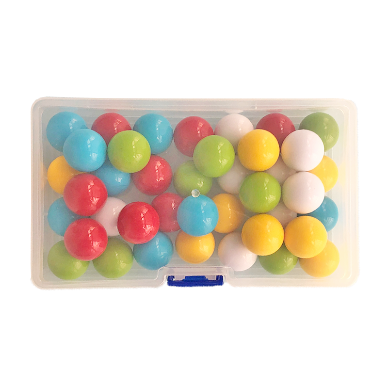 实心塑料小球玩具 塑料实心小球2厘米2.5厘米计数小球数学教具轨道小球玩具彩色弹珠 2.5厘米直径 10颗彩色