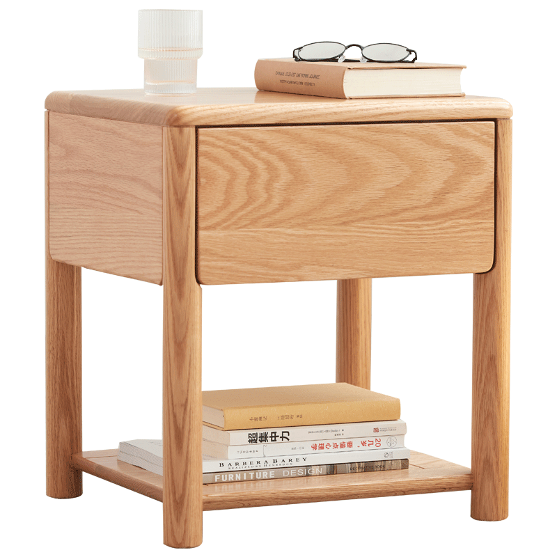 原始原素实木床头柜现代简约小户型卧室床边多功能收纳柜 JD-1423