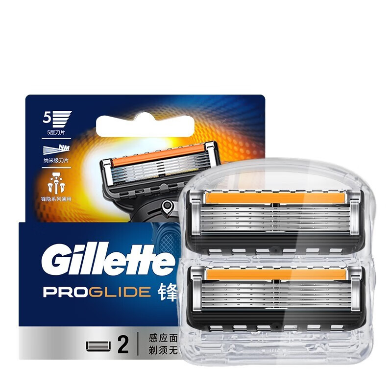 吉列锋隐致顺剃须刀片男士手动刮胡刀锋速5层刀片刮脸刀无刀架 锋隐致