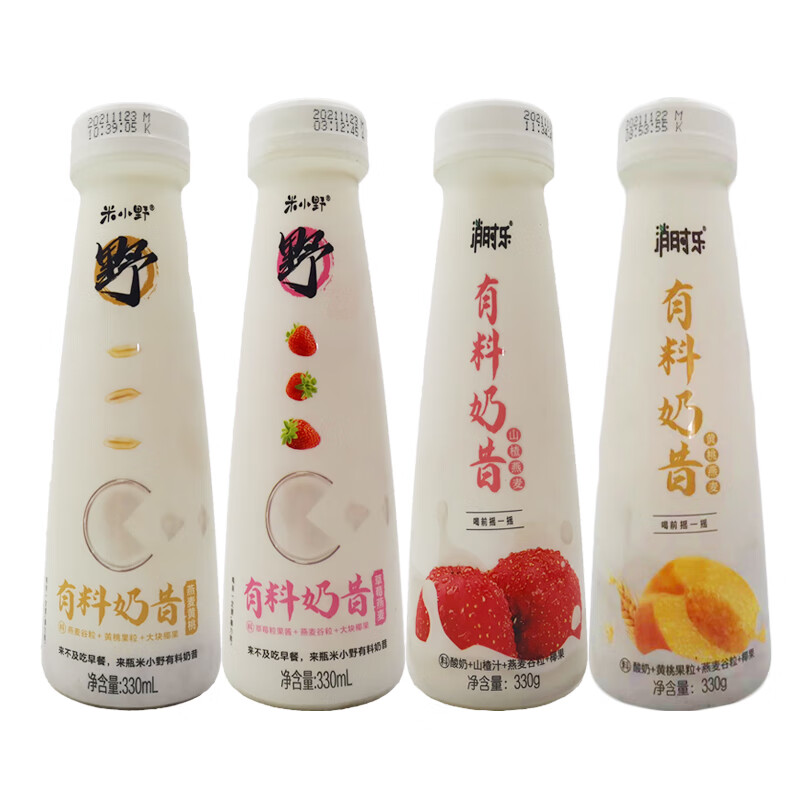 【官方甄选】米小野奶昔 有料奶昔燕麦黄桃草莓燕麦山楂燕麦果粒奶昔