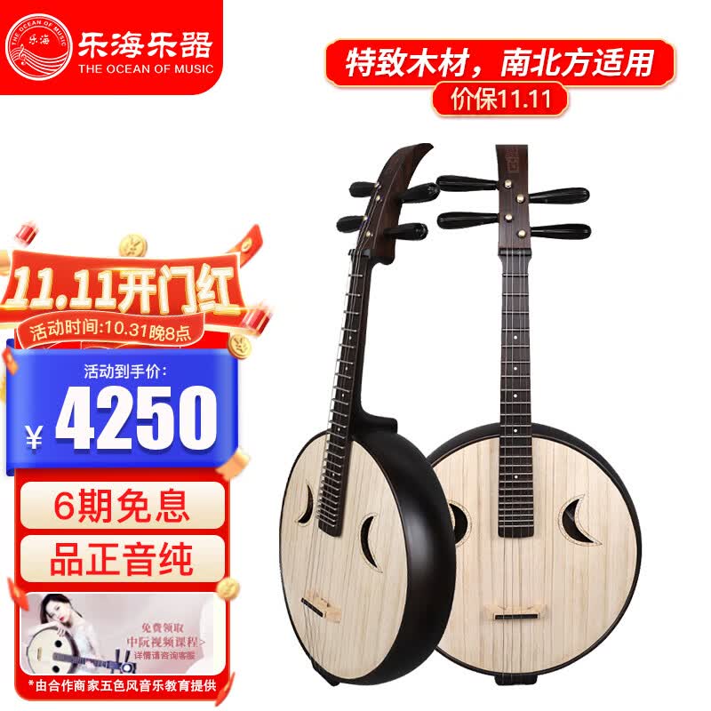 乐海 东非黑紫檀木 DWZ6中阮 原木色钢品官帽头饰 专业演奏考级入门属于什么档次？