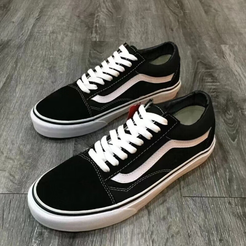 经典款os低帮系列硫化鞋底后凸标版本百搭运动帆布鞋莆田鞋 黑色 35