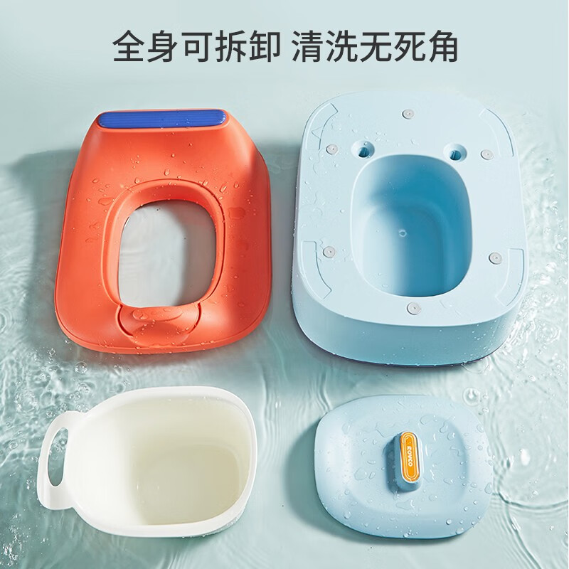 日康(rikang)儿童马桶 宝宝座便器婴儿便盆 新升级PP硬垫三合一功能 方型三合一 柠檬黄 【PP光滑垫】