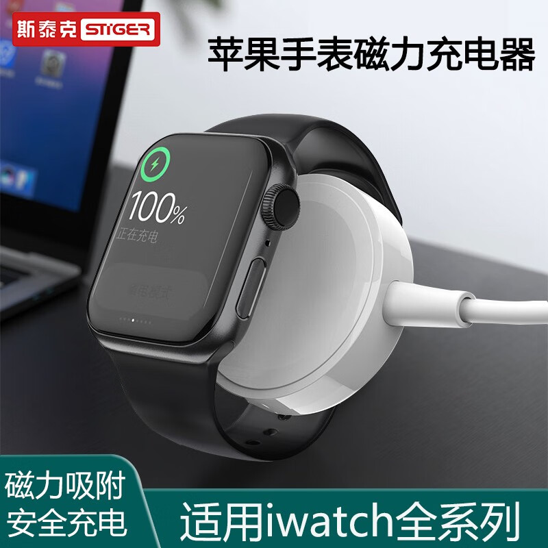 斯泰克 苹果手表充电器 iwatch 6/SE/5/4/3/2代通用  USB磁力手机无线底座 apple 配件充电数据线 LS-A0101