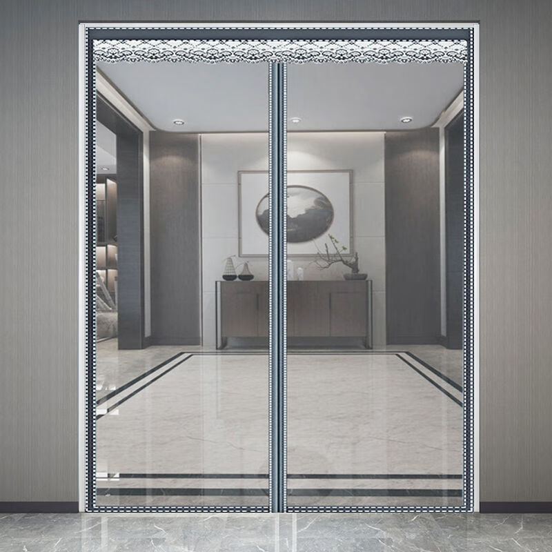 农村大门帘四季通用磁吸门帘纱门防蚊磁性夏季自动门帘双开门 大门烟