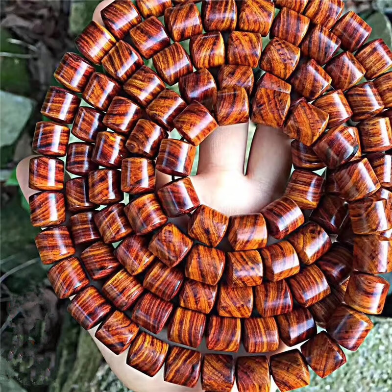 杉贝海南手串 桶珠108颗虎皮纹手链海黄老料油梨男款 收藏级 12mm