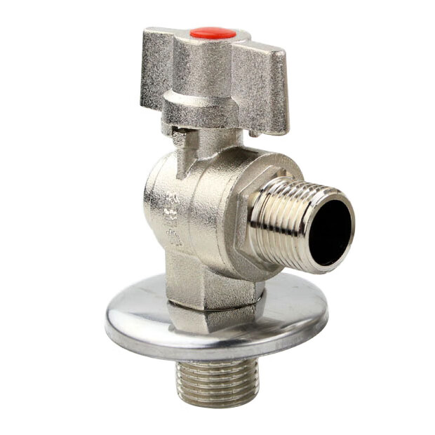 全铜4分大流量球阀15mm全通径直角球芯三角球阀热水器专用开关 红标含