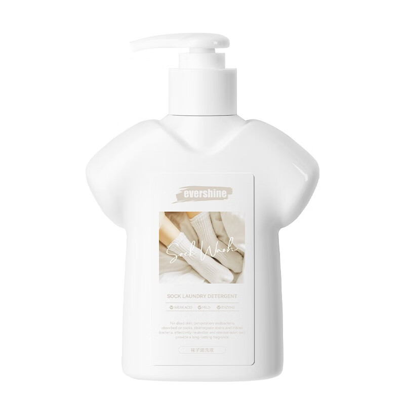 EVERSHINE洗袜子专用清洗液除臭驱除异味抑菌除螨柔顺香水洗衣液持久留香 300ml*2瓶