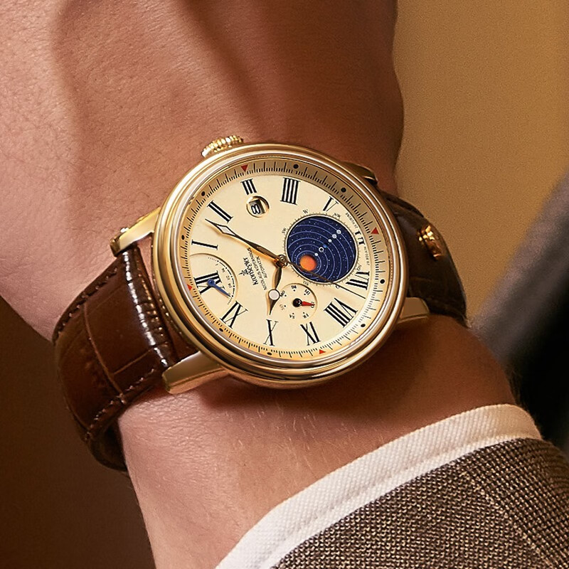 坤格(kronsegler)德国进口手表 哥白尼日心说纪念版蓝宝石镜面防水