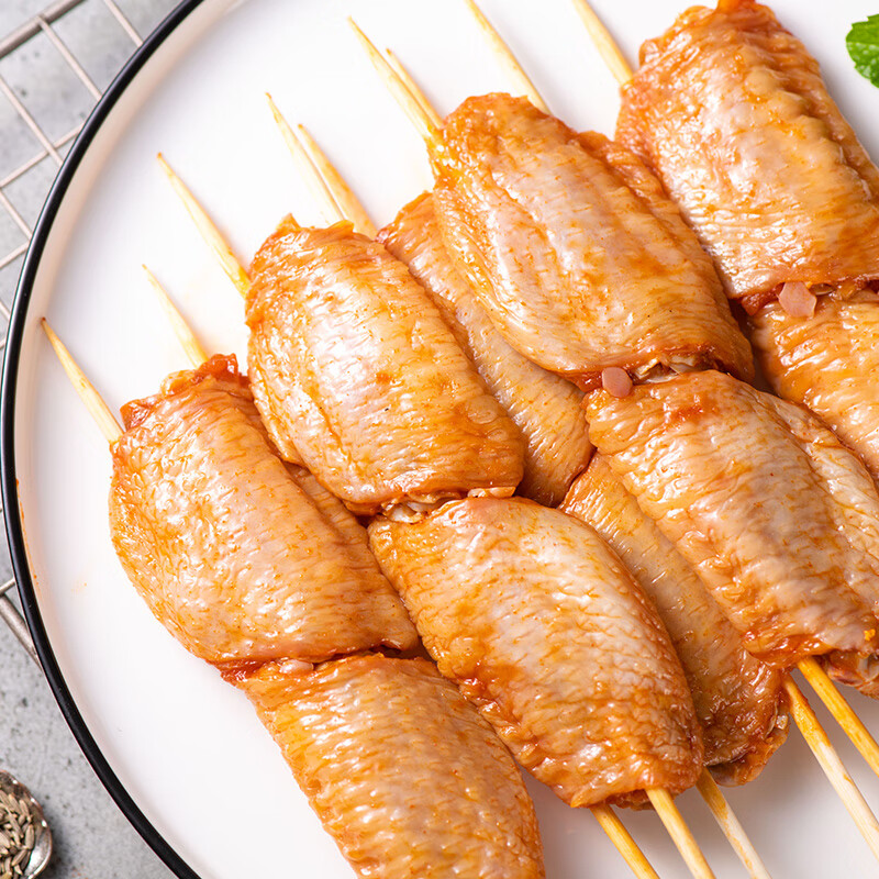 苏墨奥尔良鸡翅中串生鲜鸡中翅腌制冷冻半成品烤鸡翅膀烧烤油炸串串户