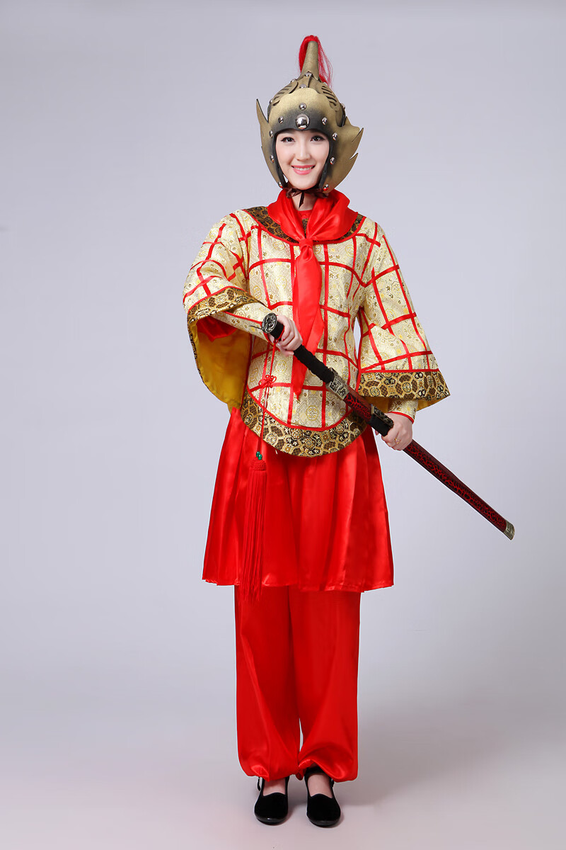 古代将军统领盔甲铠甲元帅武将唐朝花木兰演出服 衣服整套不包括帽子