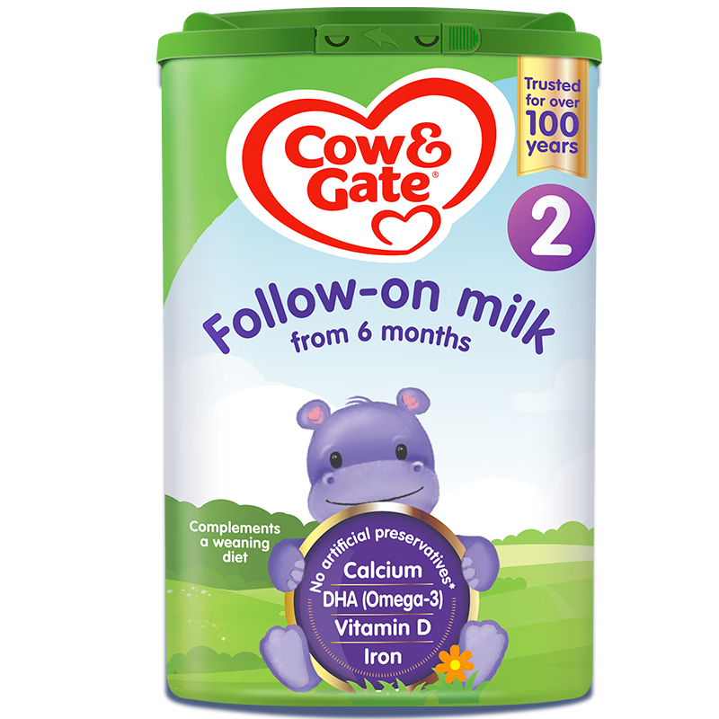 进口超市 爱尔兰原装进口 英国牛栏(Cow&Gate) 较大婴儿配方奶粉 2段(6-12月) 800g