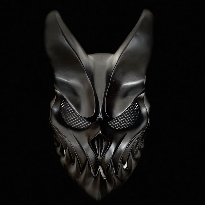 万圣恐怖面具精品俄罗斯死核死神cos装扮道具嘴巴动全脸面具 黑色死核