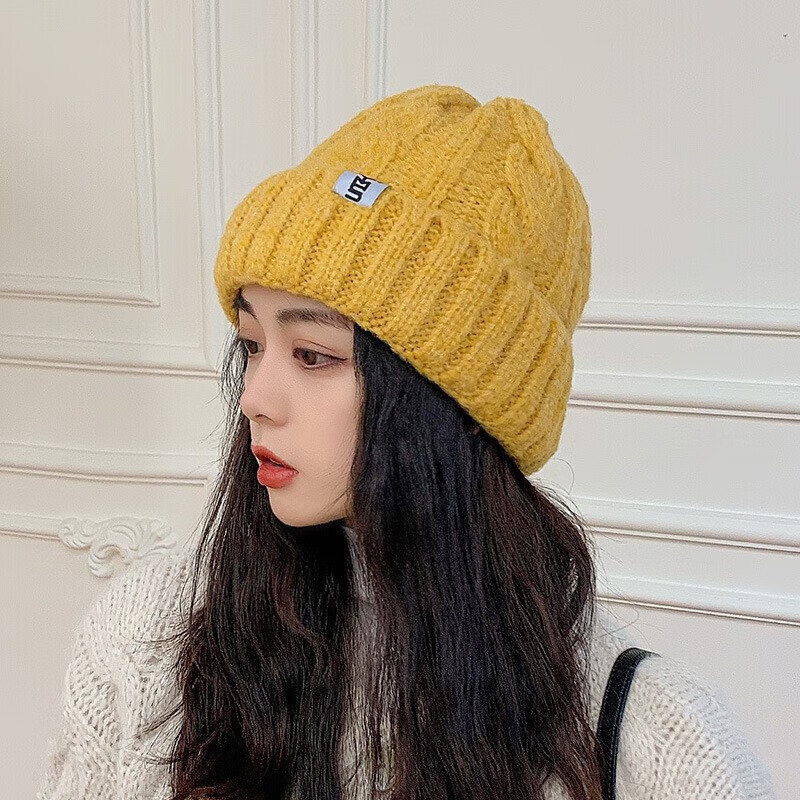 geruize 女生冬天帽子初中高中学生毛线帽女秋冬时尚韩版可爱麻花冷帽
