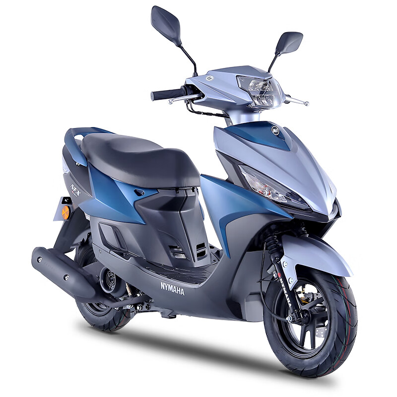 全新南雅国四电喷110cc燃油踏板摩托车马省男女式装哈整可上牌 银/蓝