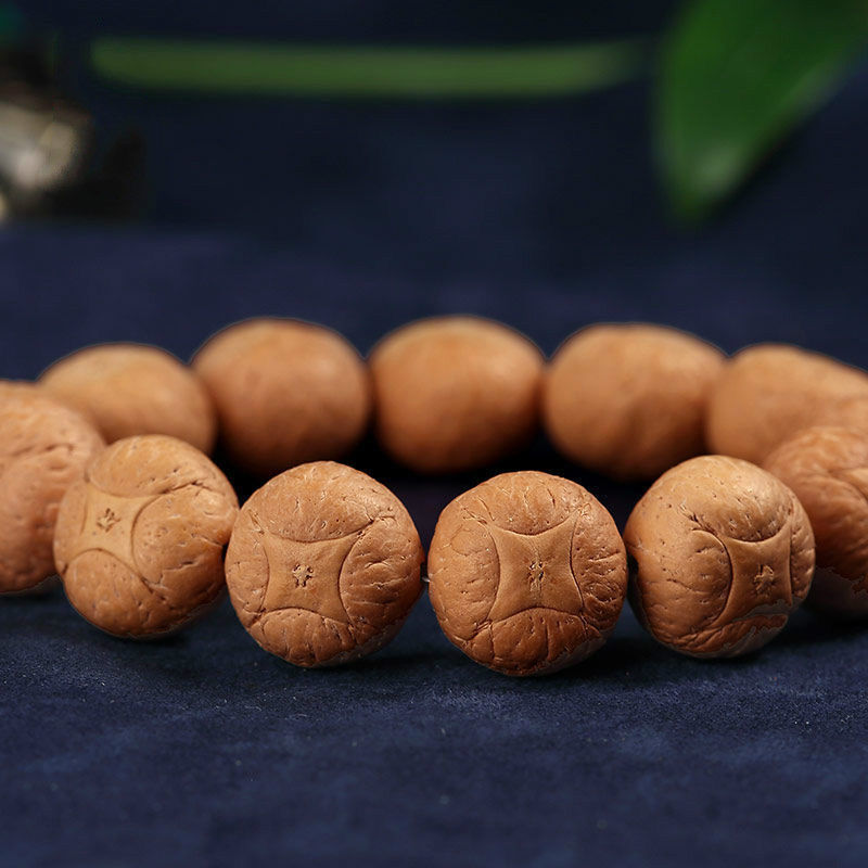 默奢 麒麟眼菩提手串 四角眼五星上将文玩凤原籽 四角麒麟眼手串 15mm